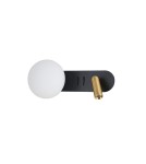 Wall lamps for bedrooms - Azzardo TRASIMENO WALL BK Black Matte/Brushed Brass/White Matte 1+1xLED/G9 Wall lamp with Reflector and Switches AZ5641 - product 1