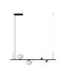 Pendant lamps over the island - Azzardo TRASIMENO 95 BK Black Matte/Brushed Brass/White Matte 2+2xLED/G9 Pendant with Reflectors AZ5639 - product 1