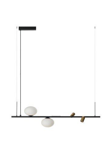 Azzardo TRASIMENO 95 BK Black Matte/Brushed Brass/White Matte 2+2xLED/G9 Pendant with Reflectors AZ5639