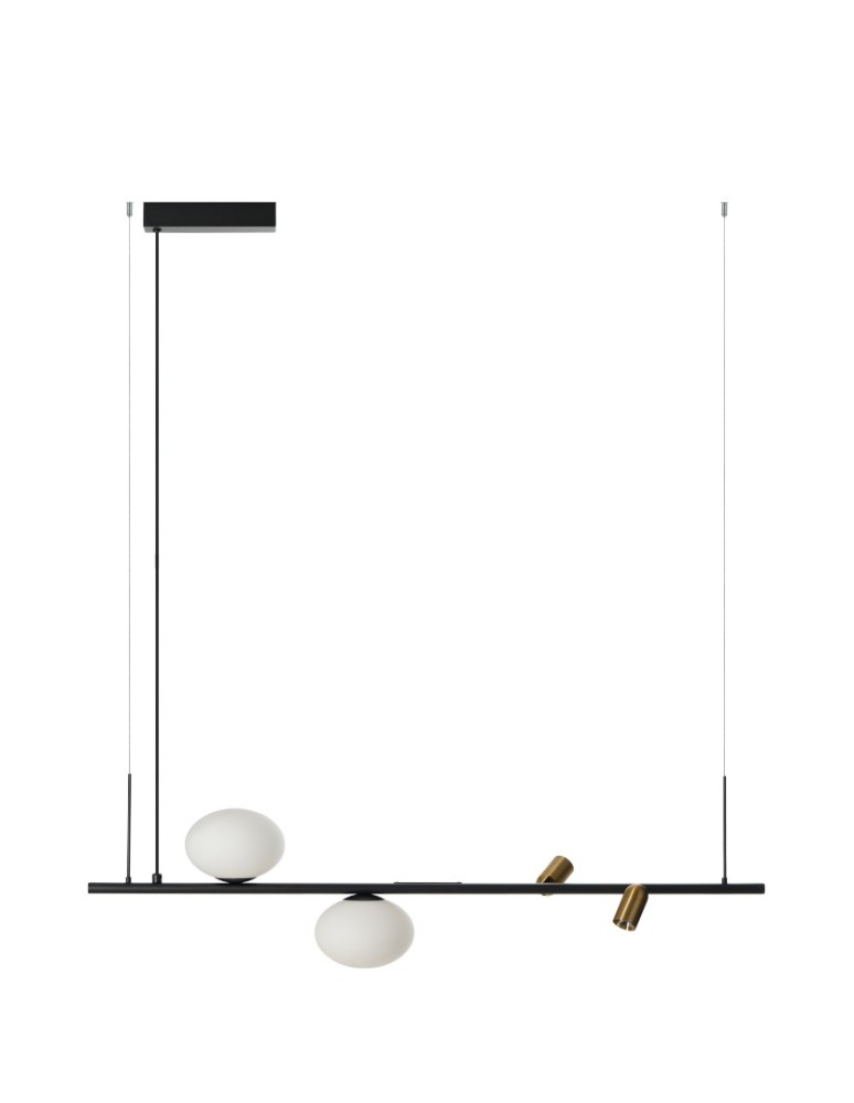 Pendant lamps over the island - Azzardo TRASIMENO 95 BK Black Matte/Brushed Brass/White Matte 2+2xLED/G9 Pendant with Reflectors AZ5639 - product kolory-swiatla.pl 1