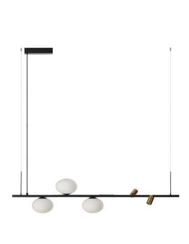 Azzardo TRASIMENO 120 BK Black Matte/Brushed Brass/White Matte 2+3xLED/G9 Pendant with Reflectors AZ5640