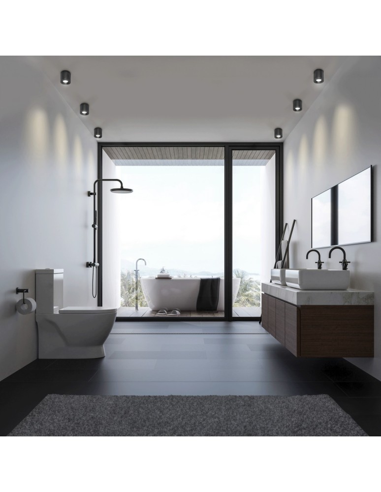 Hermetic ceiling luminaires - YASKR Luna Tube 1xGU10 black IP65 CL0103-BK Black - product kolory-swiatla.pl 2