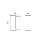 Outdoor wall lamps - Italux Lenta 4K Outdoor Wall Mounted Black Sandblasted IP54 2xLED 14W 4000K OWL-2804-2-4K - product 2