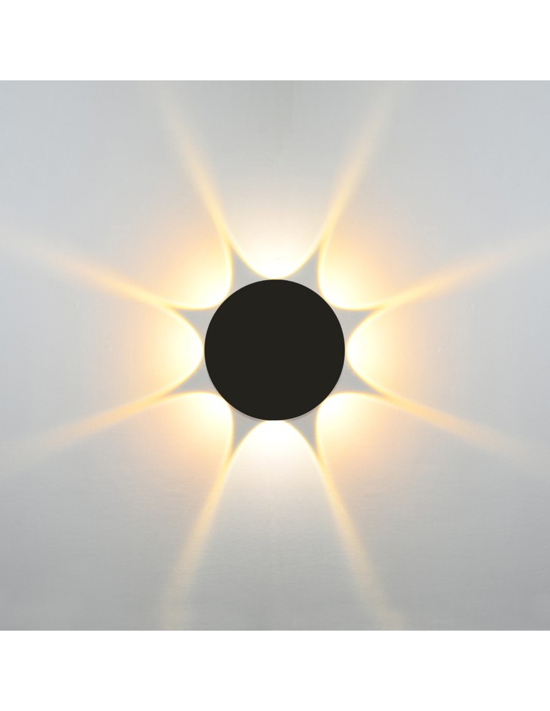Outdoor wall lamps - Italux Macba Outdoor Wall Mounted Black Sandblasted IP54 1xLED 8W 4000K OWL-6031-8-4K - product kolory-swiatla.pl 1