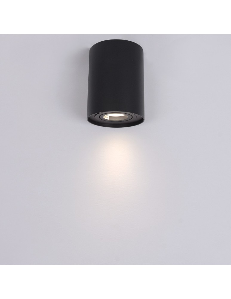 Round ceiling luminaires - YASKR Leila tube 1xGU10 black CL0101-BK Black - product kolory-swiatla.pl 3