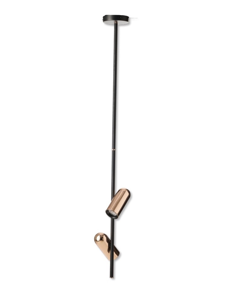 Double pendant lamps - Azzardo Ceiling VIVI TOP 2 GO/BK Black Matte/Gold Gloss 2xGU10 AZ5727 - product kolory-swiatla.pl 1