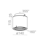 Ceiling lamps - Aqform TUBA distance 111x1 surface-mounted 45603-0000-T8-PH - product 2
