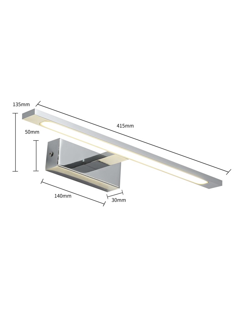 Bathroom wall lamps - Light Prestige Isla wall lamp chrome medium IP44 CCT (variable color 3000/4000/6500K) LED chrome GS-LWB-12W CH CCT - product kolory-swiatla.pl 5