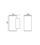 Outdoor wall lamps - Italux Lenta 3K Outdoor Wall Mounted Black Sandblasted IP54 2xLED 20W 3000K OWL-2805-2-3K - product 2