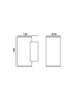 Italux Lenta 3K Zewnętrzna Ścienna Czarny piaskowany IP54 2xLED 20W 3000K OWL-2805-2-3K - produkt 2