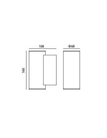 Italux Lenta GU10 Zewnętrzna Ścienna Czarny piaskowany IP54 2xGU10 40W OWL-2026A-2-GU10 - produkt 2