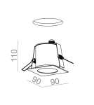 Flush-mounted hermetic lamps - Aqform AQUATIC square LED 230V hermetic recessed 37928-M930-D9-PH. - product 2