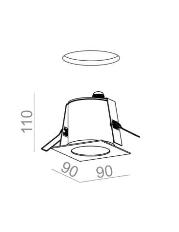 Aqform AQUATIC square LED 230V hermetic recessed 37928-M930-D9-PH. - product 2