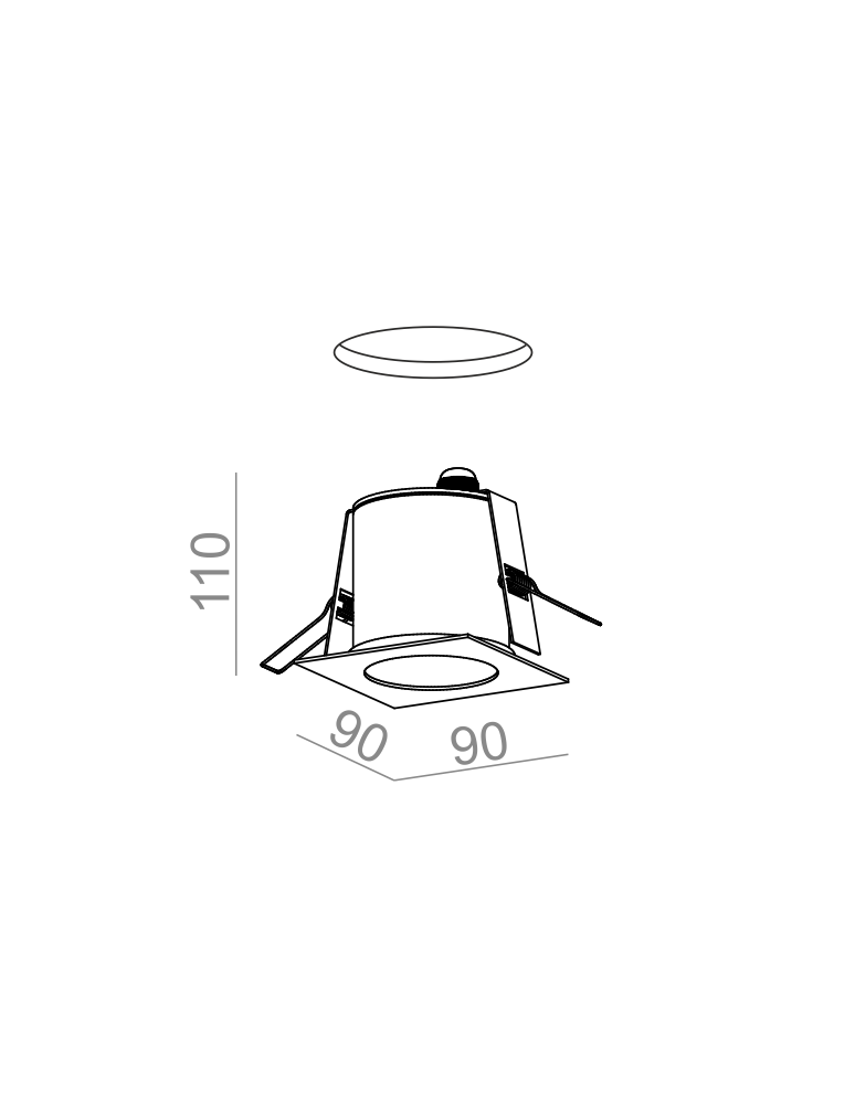 Flush-mounted hermetic lamps - Aqform AQUATIC square LED 230V hermetic recessed 37928-M930-D9-PH. - product kolory-swiatla.pl 2