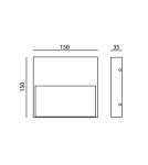 Lamps for path lighting - Italux Fenis 4K Outdoor Wall Mounted Black Sandblasted IP54 1xLED 3W 4000K OWL-2685-4K - product 2