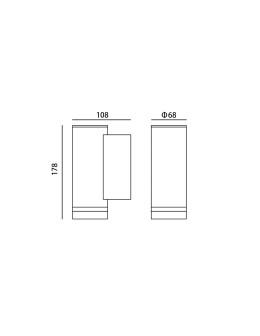Italux Fondo GU10 Outdoor Wall Mounted Black Sandblasted IP54 1xGU10 40W OWL-2067-1-GU10 - product 2