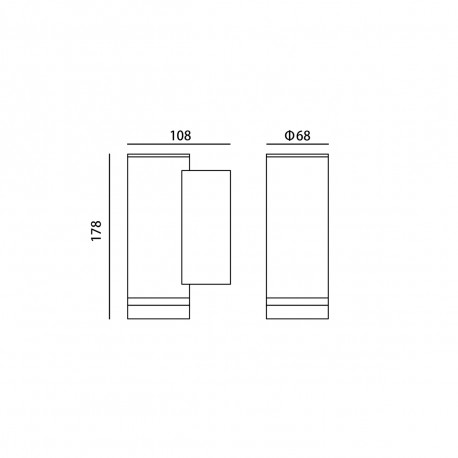 Italux Fondo 3K Zewnętrzna Ścienna Czarny piaskowany IP54 1xLED 10W 3000K OWL-2067-1-3K