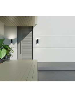 Italux Fondo 4K Zewnętrzna Ścienna Czarny piaskowany IP54 2xLED 14W 4000K OWL-2067-2-4K - produkt 2