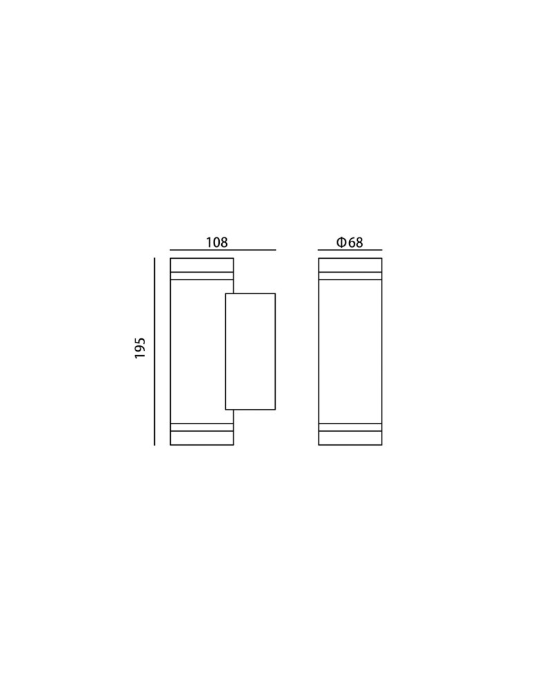 Outdoor wall lamps - Italux Fondo 4K Outdoor Wall Mounted Black Sandblasted IP54 2xLED 14W 4000K OWL-2067-2-4K - product kolory-swiatla.pl 3