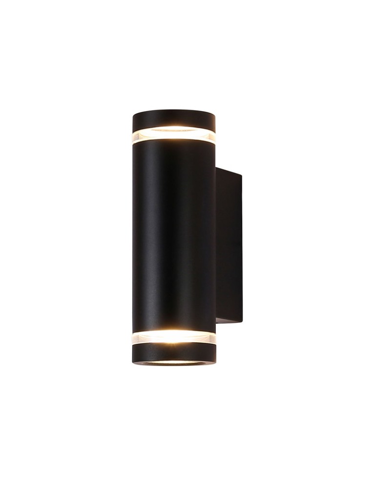 Outdoor wall lamps - Italux Fondo 4K Outdoor Wall Mounted Black Sandblasted IP54 2xLED 14W 4000K OWL-2067-2-4K - product kolory-swiatla.pl 1