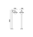 Standing garden lamps - Italux Isola 4K Outdoor Standing Black Sandblasted IP54 1xLED 9W 4000K OFL-6923-4K - product 2