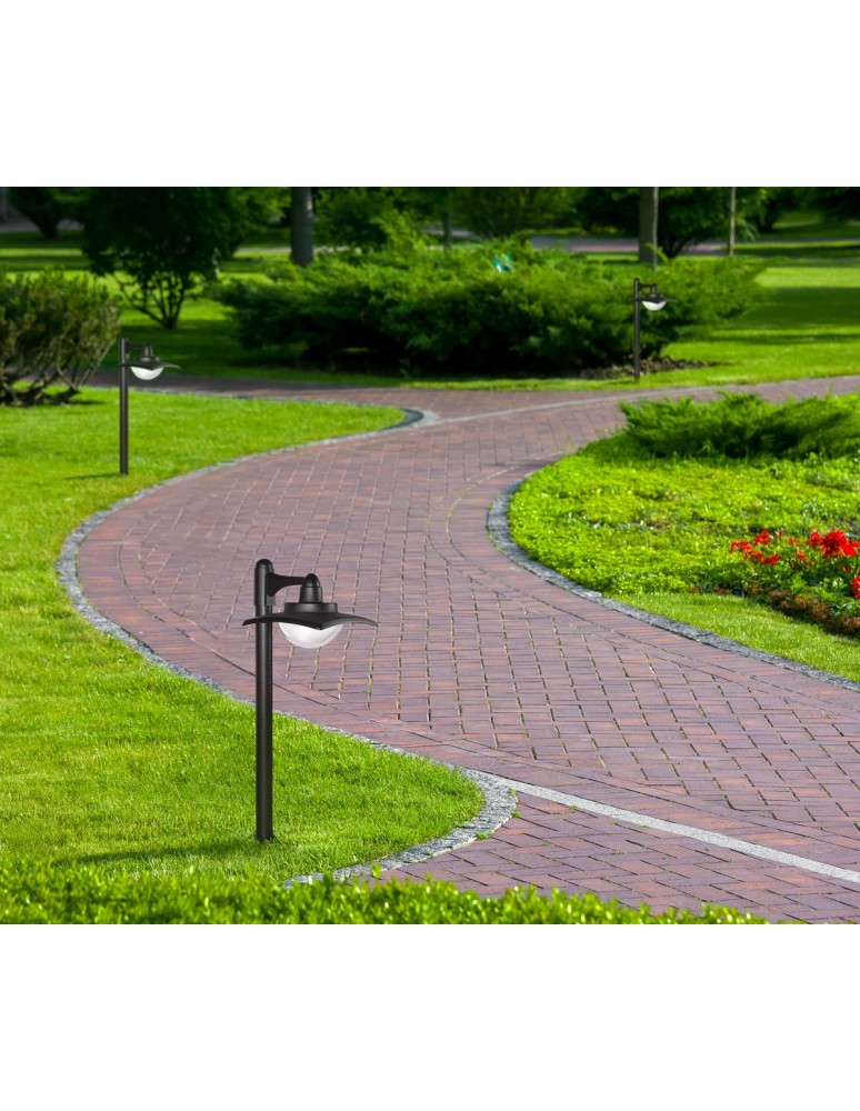 Standing garden lamps - Italux Isola 3K Outdoor Standing Black Sandblasted IP54 1xLED 9W 3000K OFL-6923-3K - product kolory-swiatla.pl 4