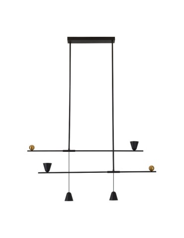 Azzardo SPOLETO 2 BK 3000K Black Matte/Gold 4xLED Pendant AZ5642