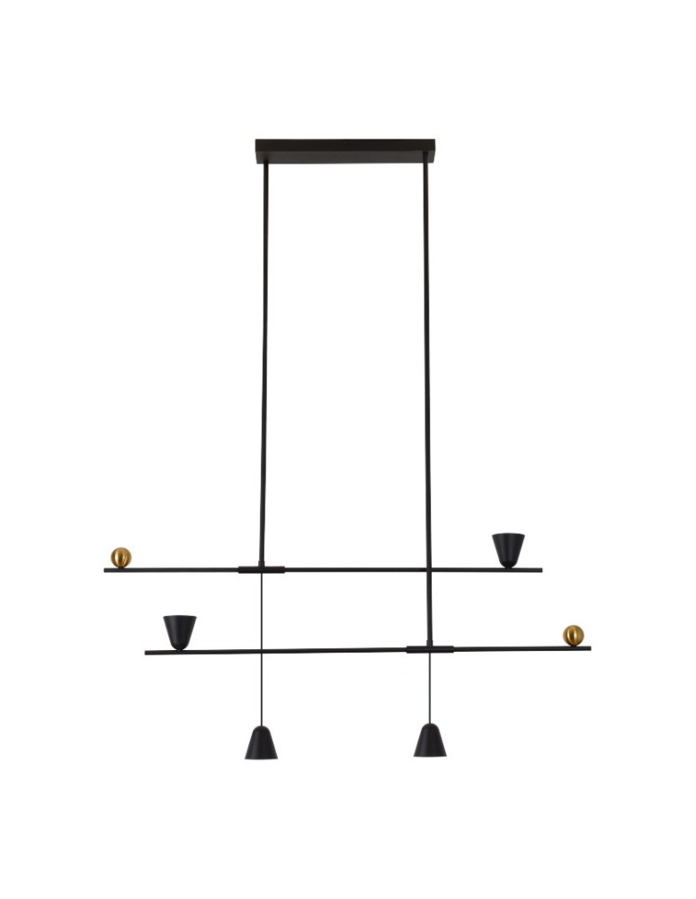 Designer pendant lamps - Azzardo SPOLETO 2 BK 3000K Black Matte/Gold 4xLED Pendant AZ5642 - product kolory-swiatla.pl 1