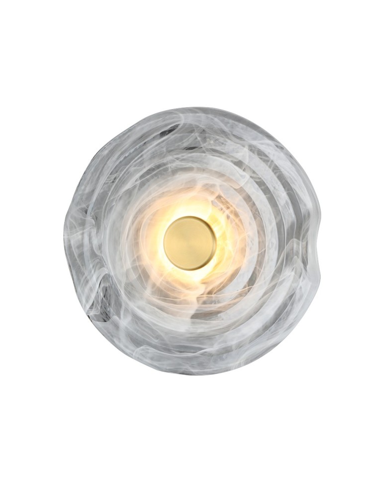 Designer wall lamps - Azzardo NESTOR TOP 30 BRASS Smoky Transparent/Brushed Brass 1xLED Designer Wall lamp AZ5830 - product kolory-swiatla.pl 1