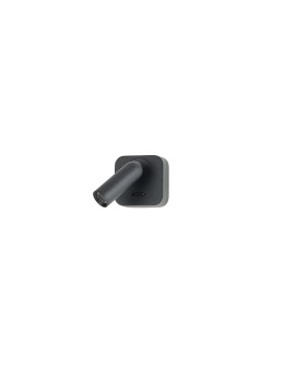 Azzardo LUGANO SQUARE WALL BK 3000K Black Mat 1xLED Reading Wall lamp with Switch AZ5655.