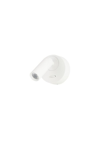 Azzardo LUGANO ROUND WALL WH 3000K White 1xLED Reading wall lamp with on/off switch AZ5627