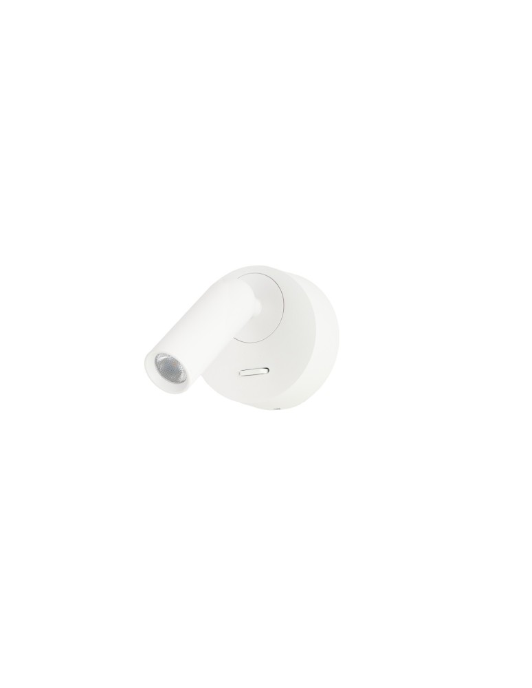 Reading wall lamps - Azzardo LUGANO ROUND WALL WH 3000K White 1xLED Reading wall lamp with on/off switch AZ5627 - product kolory-swiatla.pl 1