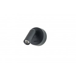Azzardo LUGANO ROUND WALL BK 3000K Czarny Mat 1xLED Kinkiet do Czytania z Włącznikiem AZ5628