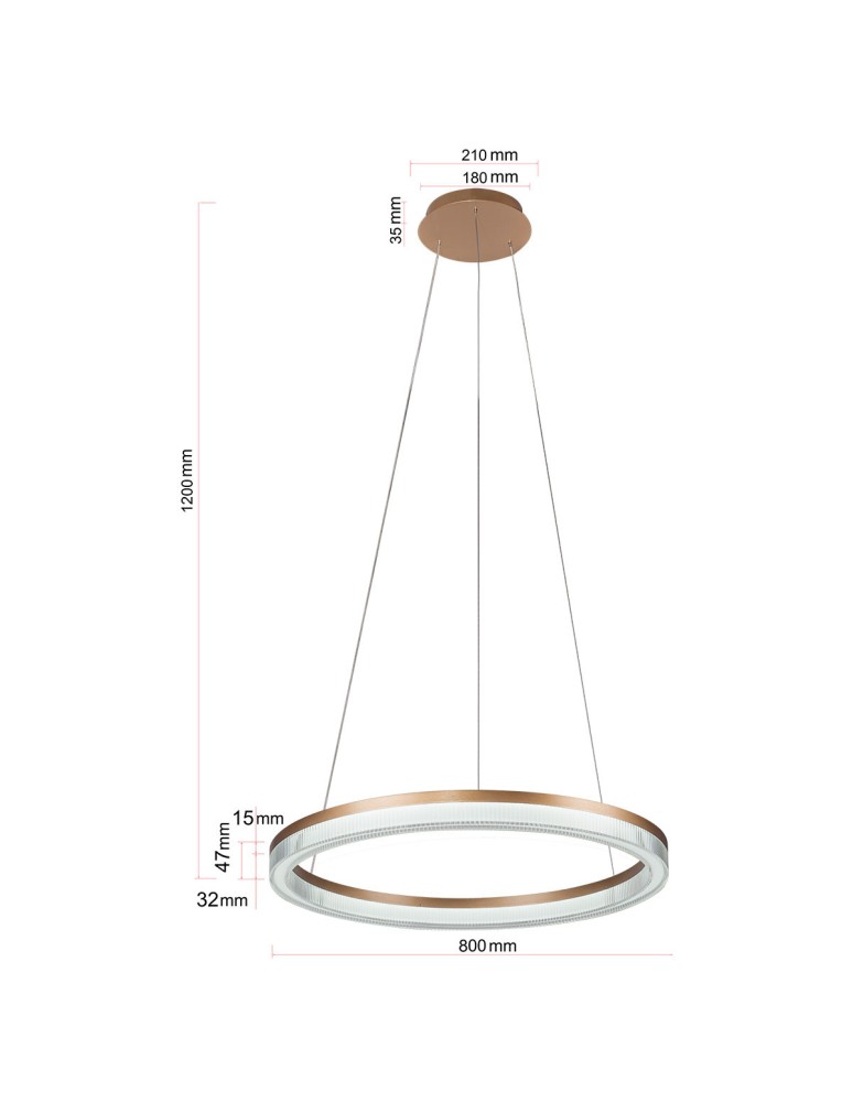 Pendant lamps circles - Light Prestige Midway Cristal large triangle pendant lamp 1xLED LP-033/1P L GD Cristal Triangle. - product kolory-swiatla.pl 12