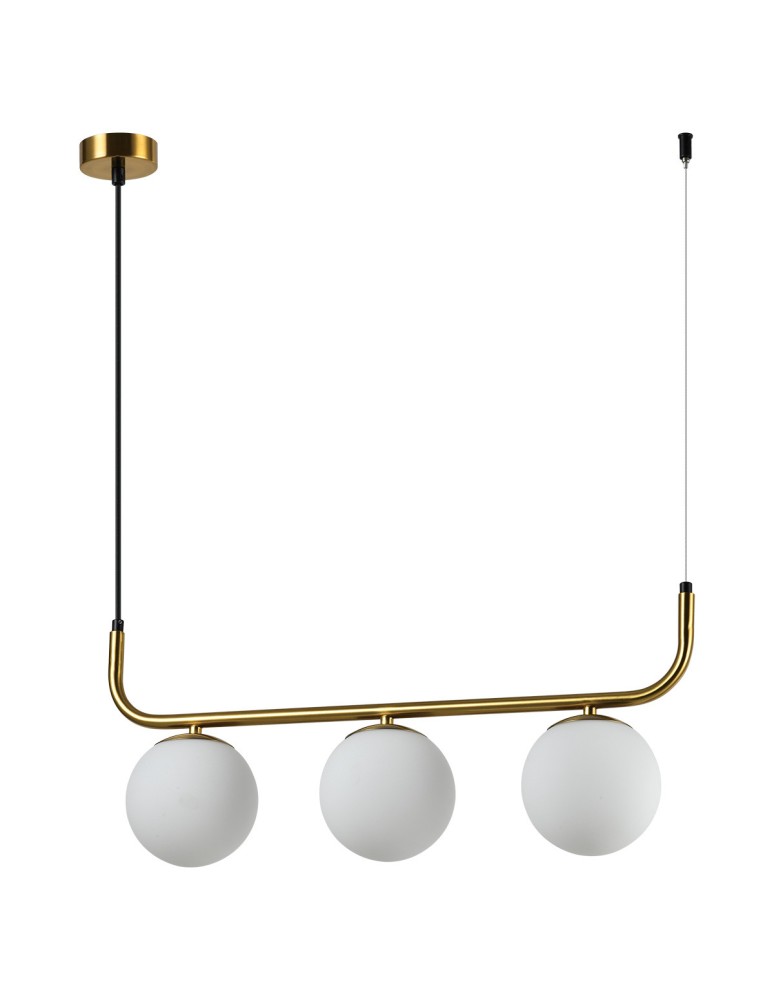 Pendant lamps spheres - Light Prestige Alisa 3xE14 gold/white pendant lamp LP-005/3L GD - product kolory-swiatla.pl 1