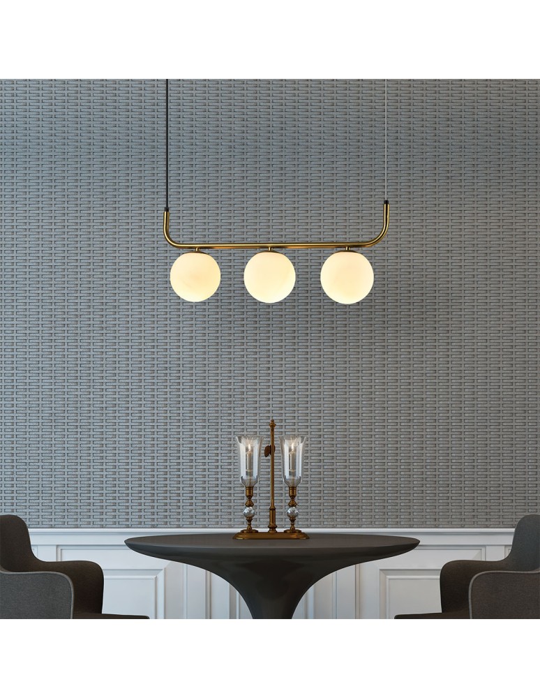 Pendant lamps spheres - Light Prestige Alisa 3xE14 gold/white pendant lamp LP-005/3L GD - product kolory-swiatla.pl 2