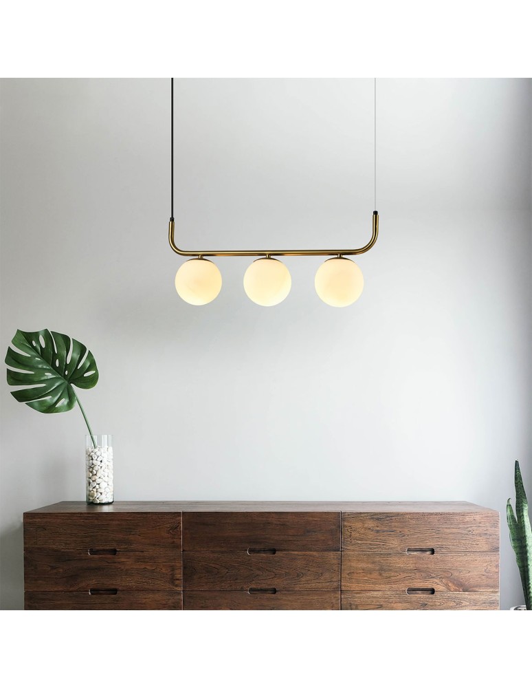 Pendant lamps spheres - Light Prestige Alisa 3xE14 gold/white pendant lamp LP-005/3L GD - product kolory-swiatla.pl 3