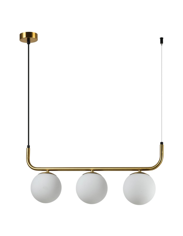 Pendant lamps spheres - Light Prestige Alisa 3xE14 gold/white pendant lamp LP-005/3L GD - product kolory-swiatla.pl 5