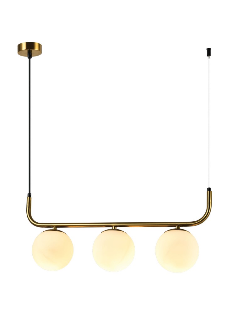 Pendant lamps spheres - Light Prestige Alisa 3xE14 gold/white pendant lamp LP-005/3L GD - product kolory-swiatla.pl 6