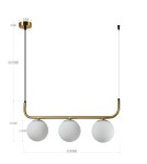 Pendant lamps spheres - Light Prestige Alisa 3xE14 gold/white pendant lamp LP-005/3L GD - product 11