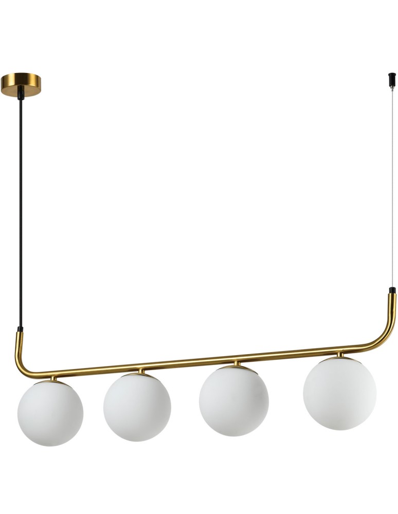 Pendant lamps spheres - Light Prestige Alisa 4xE14 gold/white pendant lamp LP-005/4L GD - product kolory-swiatla.pl 1