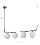 Pendant lamps spheres - Light Prestige Alisa 4xE14 gold/white pendant lamp LP-005/4L GD - product 8