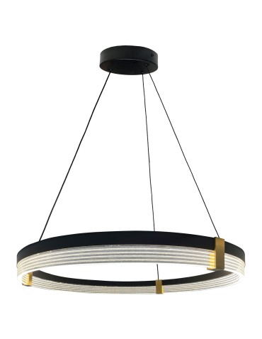 Light Prestige Plum 1 LED CCT pendant lamp large black LP-0407/1P L BK Triangle.