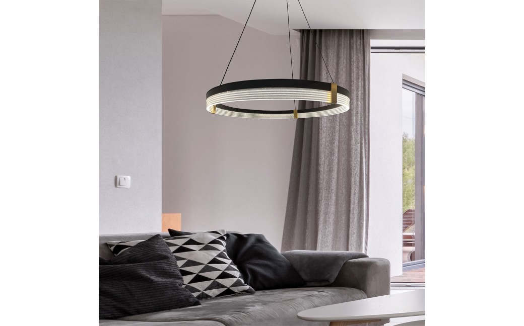 Light Prestige Lampa wisząca Plum 1 LED CCT duża czarna LP-0407/1P L BK Triangle