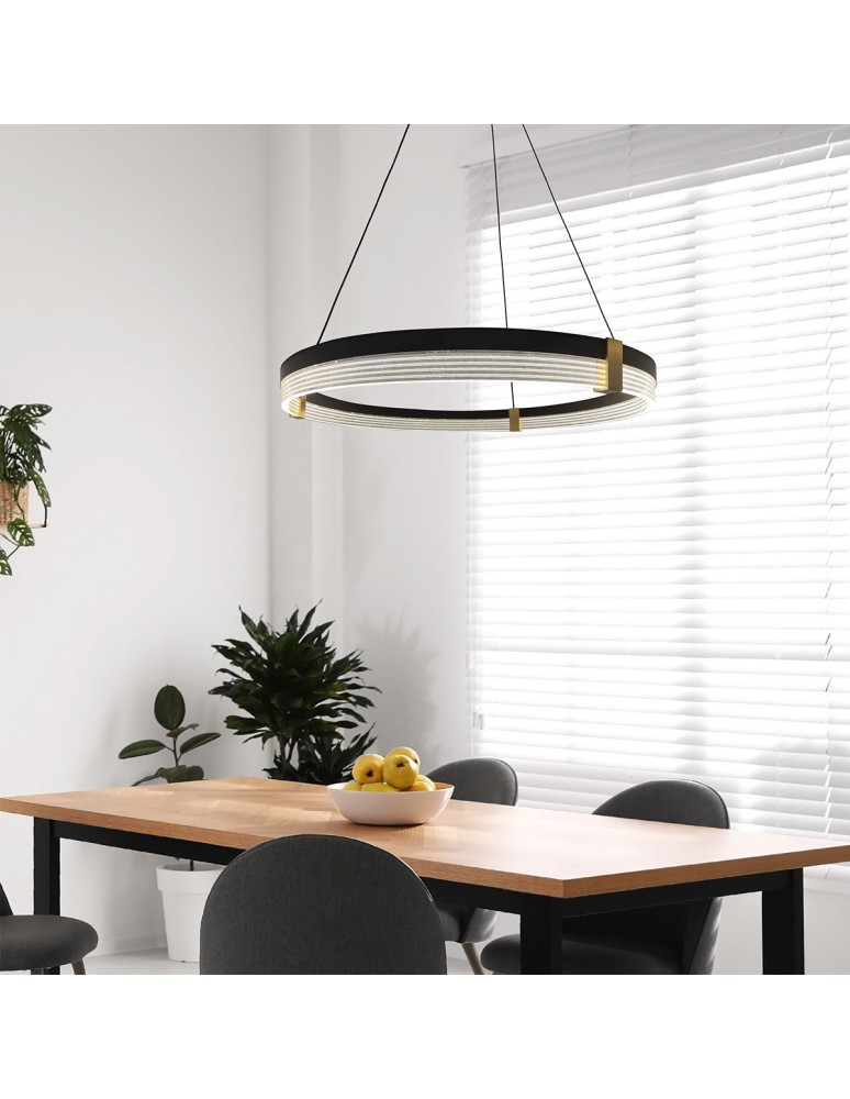 Pendant lamps circles - Light Prestige Plum 1 LED CCT pendant lamp large black LP-0407/1P L BK Triangle. - product kolory-swiatla.pl 4