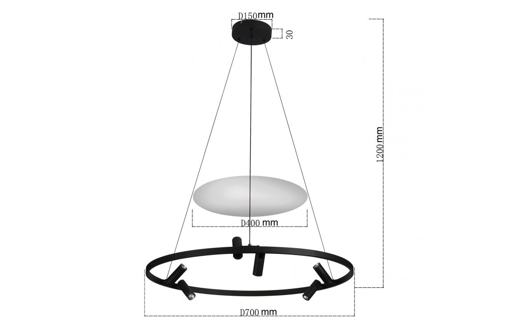 Light Prestige Lampa wisząca Almeria 6xLED czarna LP-907/1P BK