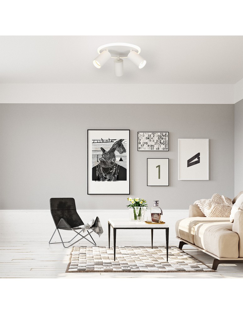 Adjustable ceiling lamps - spots - Light Prestige Plafond Parma 3xGU10 + 1xLED CCT white LP-0612/3C Round WH - product kolory-swiatla.pl 3