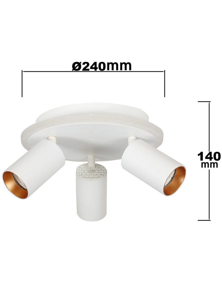 Adjustable ceiling lamps - spots - Light Prestige Plafond Parma 3xGU10 + 1xLED CCT white LP-0612/3C Round WH - product kolory-swiatla.pl 8