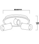 Adjustable ceiling lamps - spots - Light Prestige Plafond Parma 3xGU10 + 1xLED CCT white LP-0612/3C Round WH - product 9