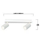 Adjustable ceiling lamps - spots - Light Prestige Spot Parma 2 2xGU10 + 1xLED CCT white LP-0612/2WS WH - product 7